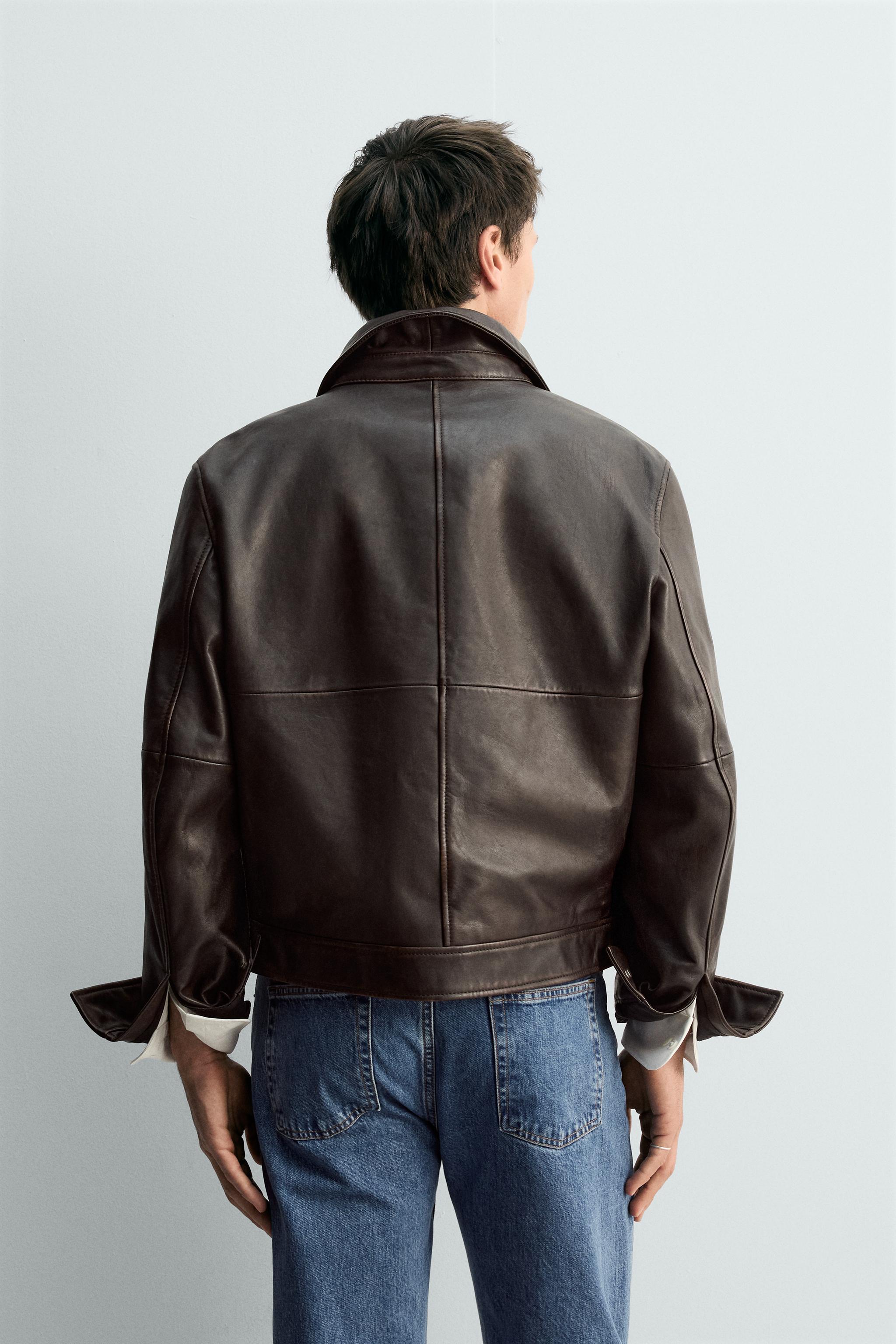 CROPPED FIT LEATHER JACKET