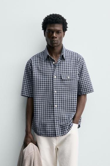 CHECK SHIRT WITH POCKET - 981 by Zara