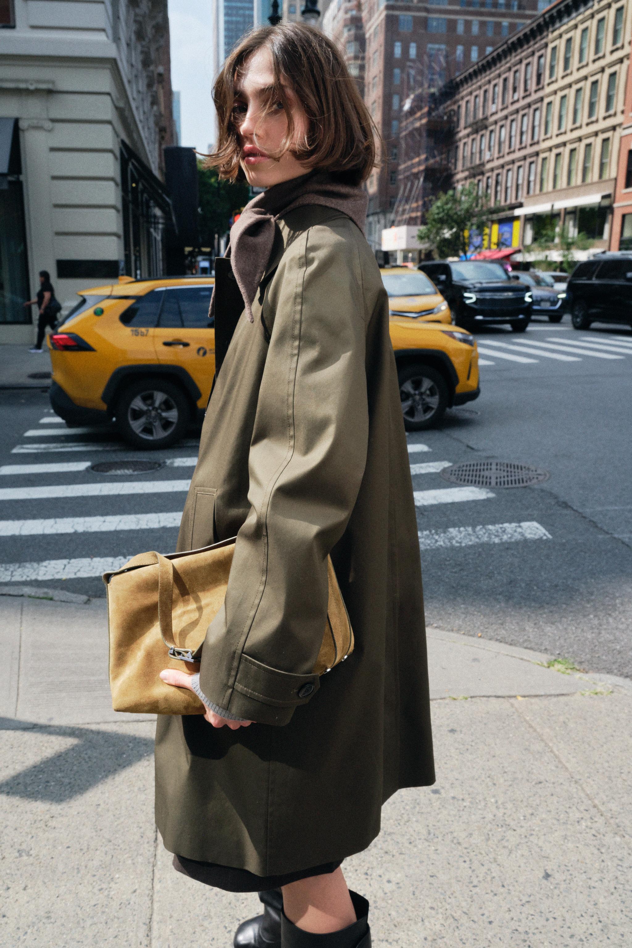 Silk trench coat zara online