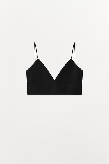 SEAMLESS TRIANGLE BRALETTE - Black by Zara