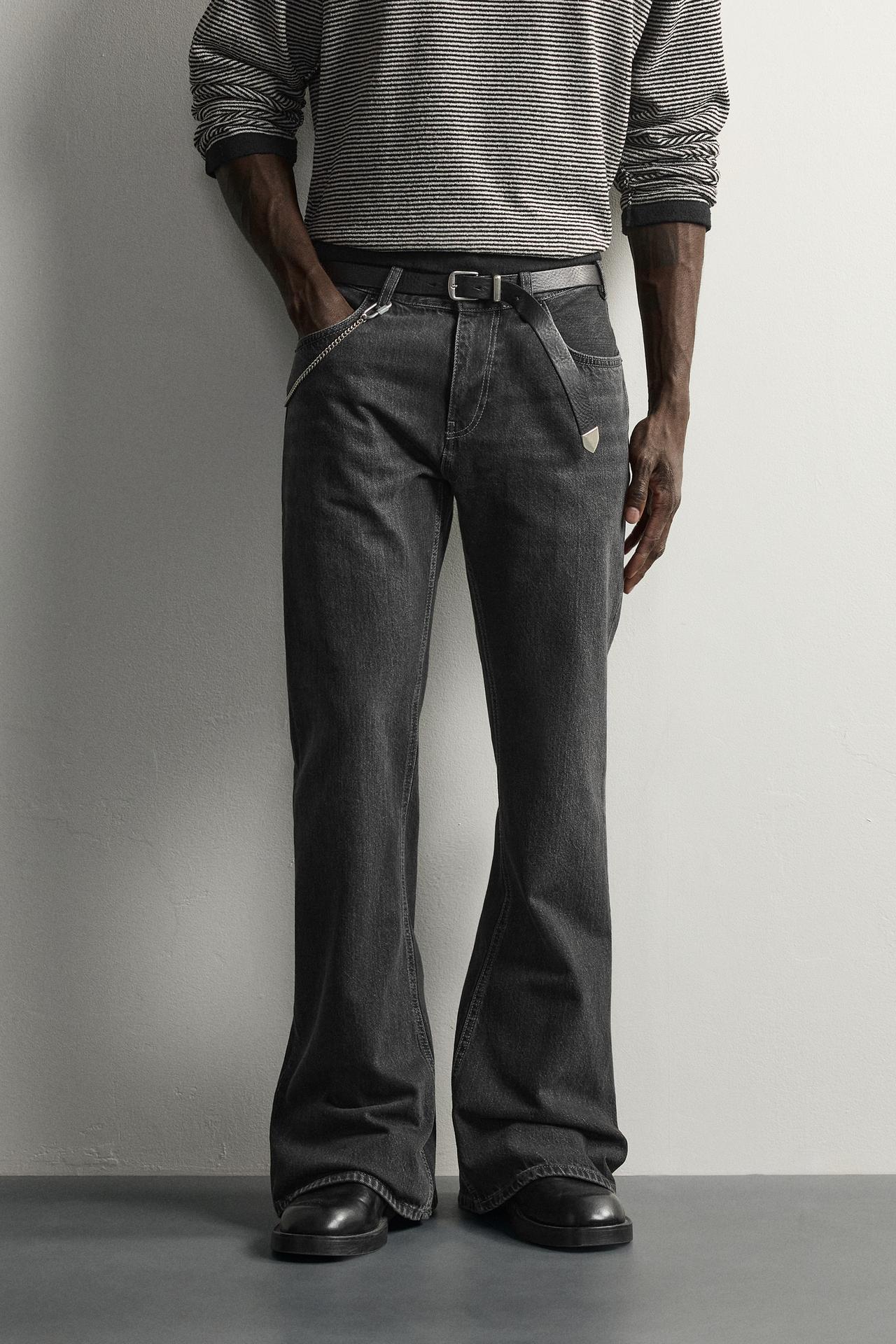 FLARE FIT JEANS — Charcoal