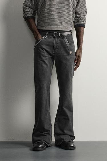 FLARE FIT JEANS — Charcoal 2