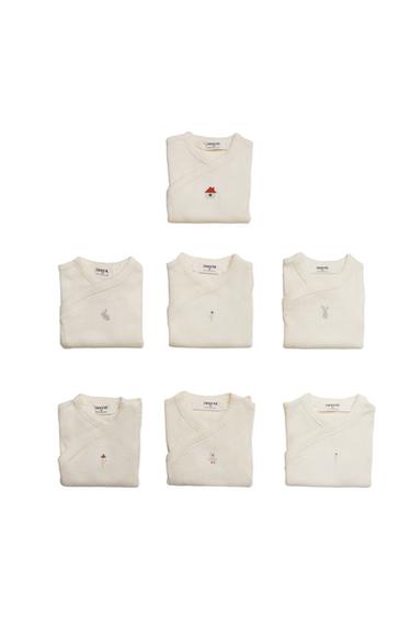 BABY-BODYS MIT KREUZSTICH-STICKEREI (7ER PACK) - Hellbeige von Zara