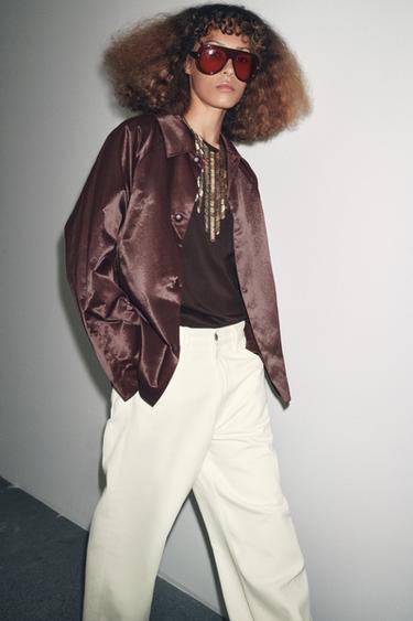 VESTE SATINÉE ZW COLLECTION - Bordeaux de Zara - Image 3