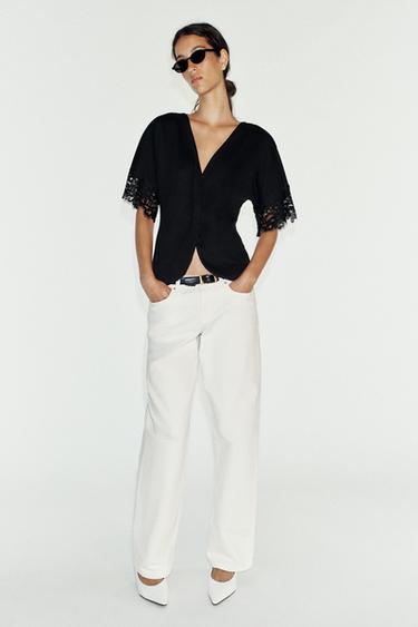 TOP SOFT EN DENTELLE - Noir de Zara - Image 0