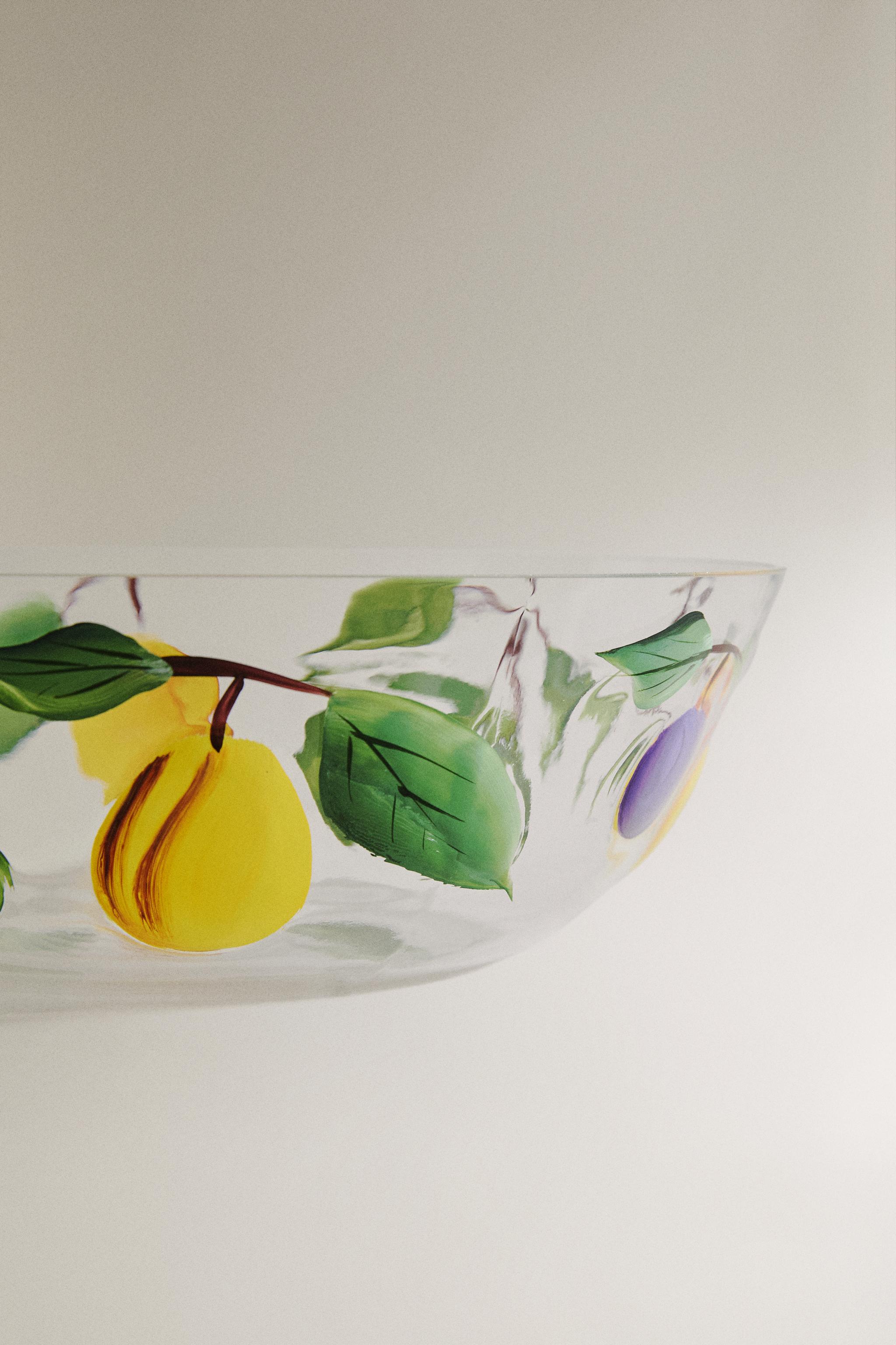Zara FRUIT PRINT GLASS SALAD BOWL — фото 4