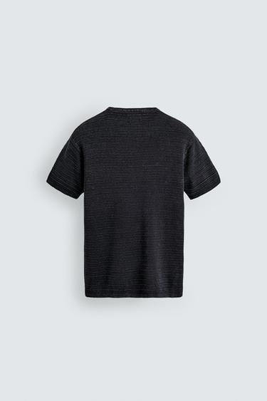 WASHED TEXTURED KNIT T-SHIRT - Indigo by Zara - Image 7