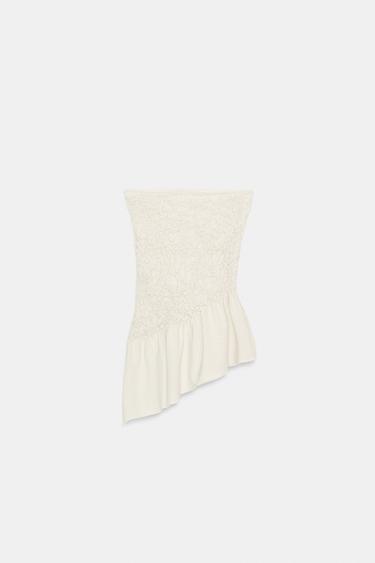 ASYMMETRIC BANDEAU TOP - Ecru by Zara - Image 4