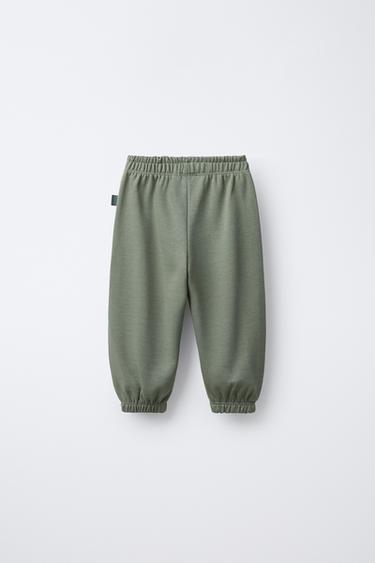 TWO-PACK OF PLUSH JOGGER TROUSERS WITH LABEL - Green-dry by Zara - Image 1