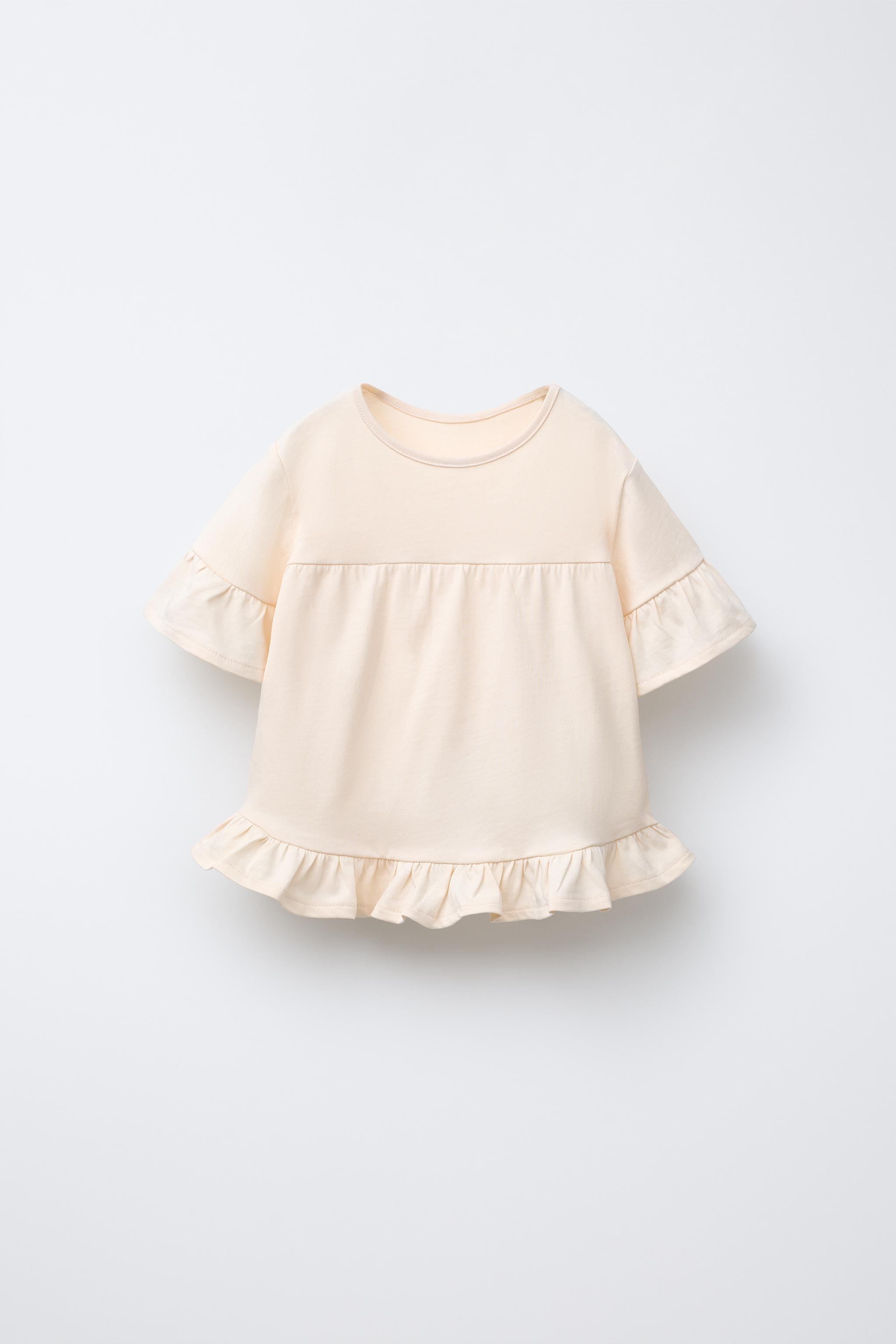 無地フリルTシャツ - エクリュ | ZARA Japan / 日本