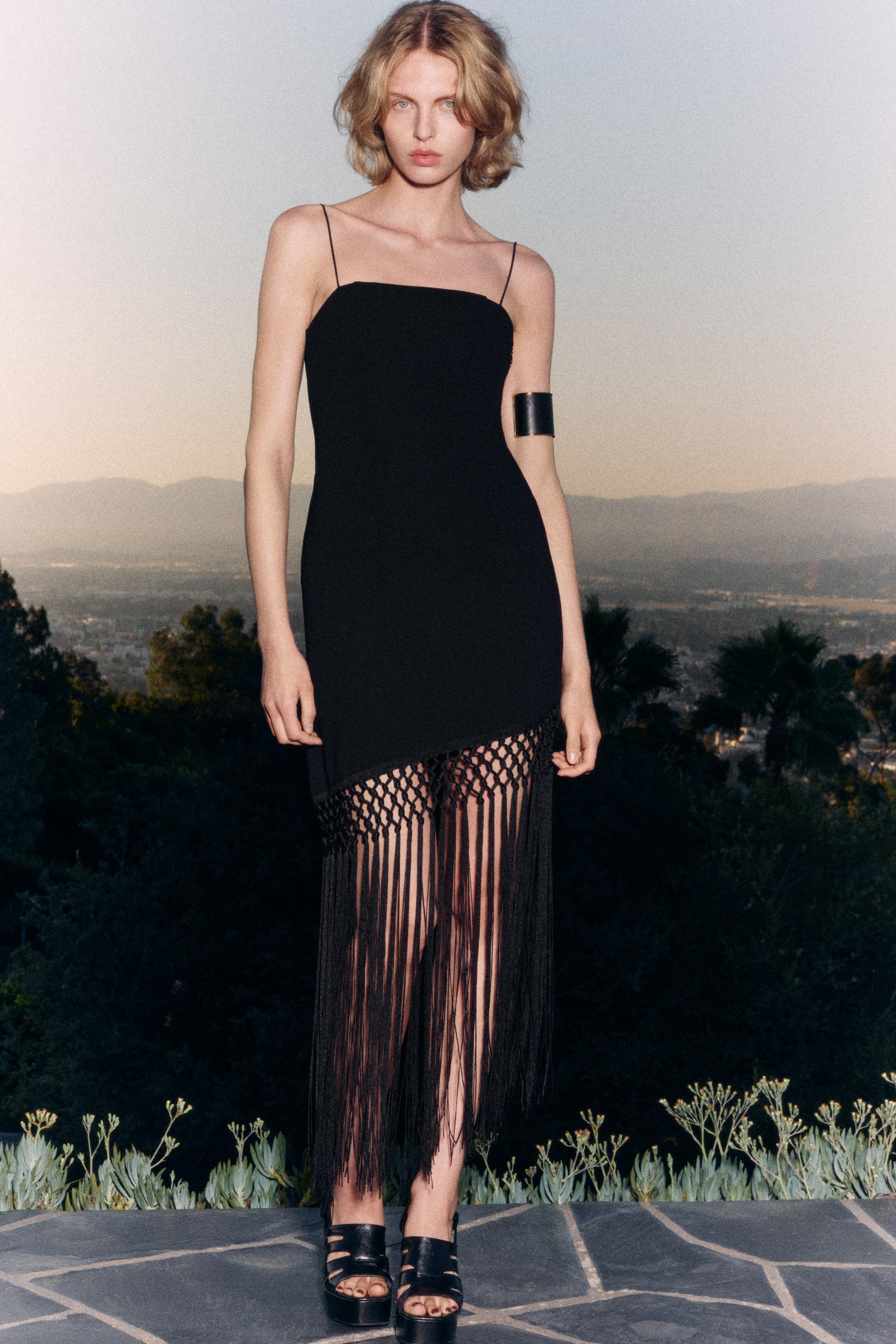 FRINGED DRESS ZW COLLECTION - Black | ZARA United States