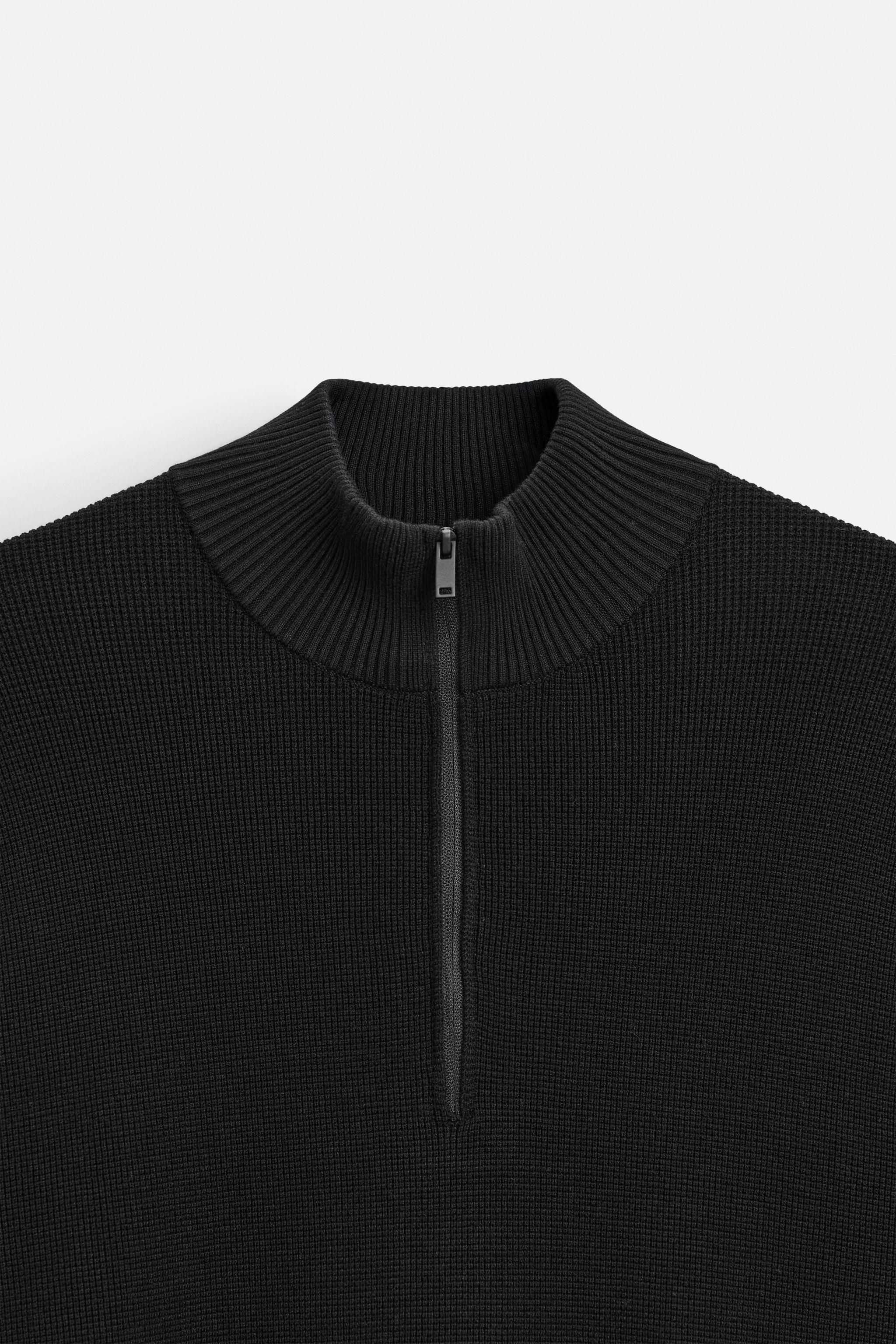 クオータージッパー セーター - ブラック | ZARA Japan / 日本