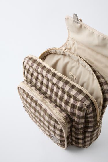 SAC À DOS À CARREAUX - Marron de Zara - Image 2