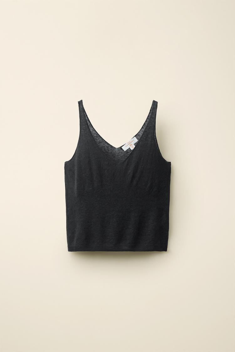 LINEN KNIT STRAPPY TOP CREATED BY CARAMEL LONDON X ZARA