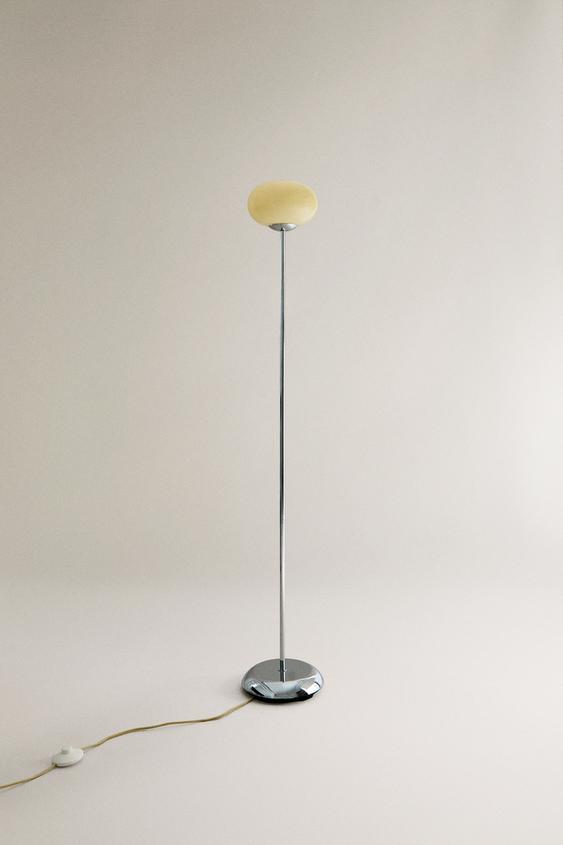 Glass and Metal Floor Lamp