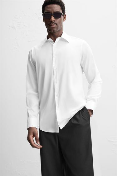 TWILL TEXTURED SHIRT - White by Zara - Image 5