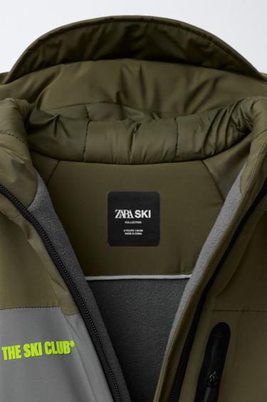 BLOUSON À CAPUCHE COLOR BLOCK IMPERMÉABLE ET COUPE-VENT SYSTÈME RECCO® COLLECTION SKI - Kaki de Zara - Image 7