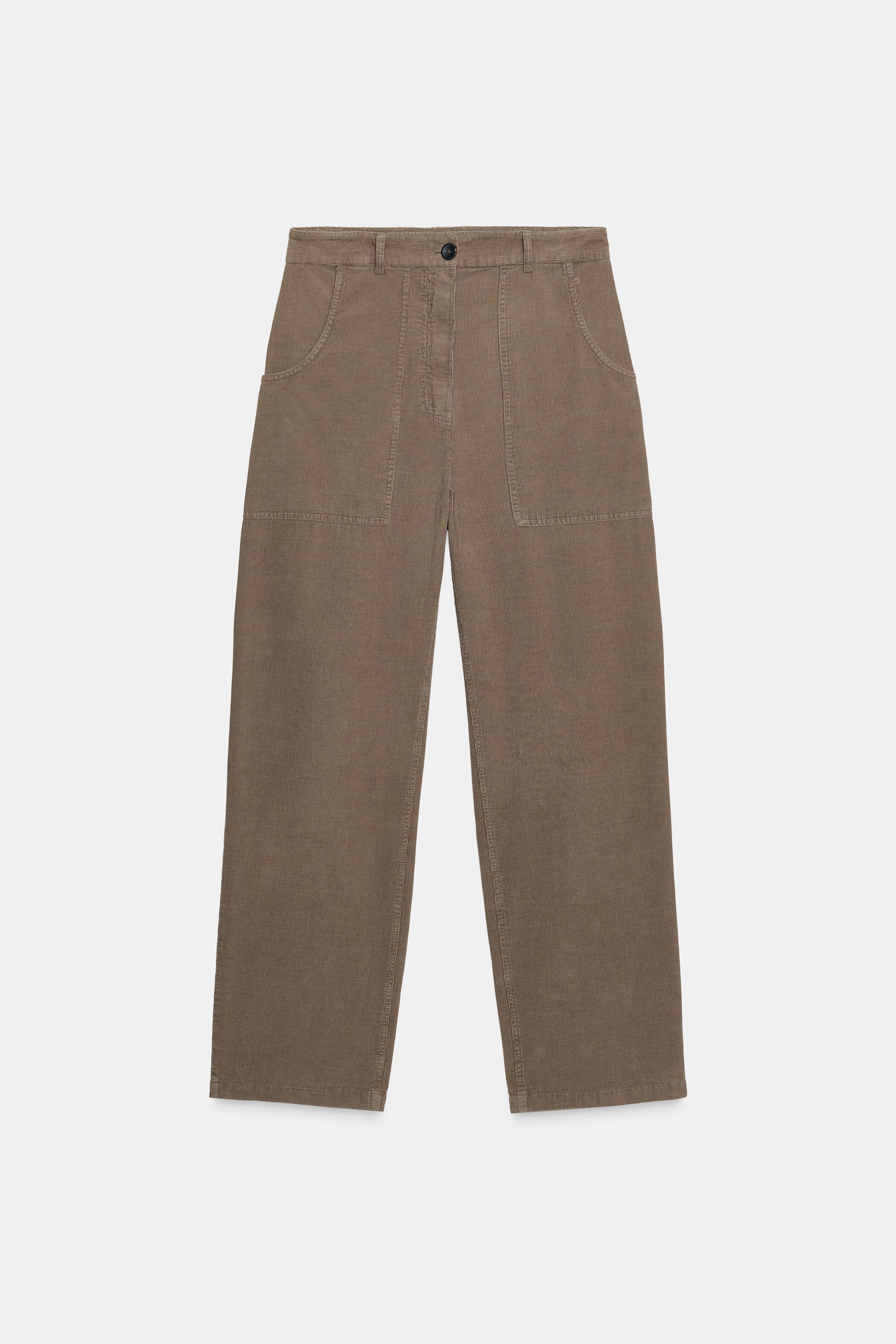 STRAIGHT CORDUROY PANTS WITH POCKETS ZW COLLECTION