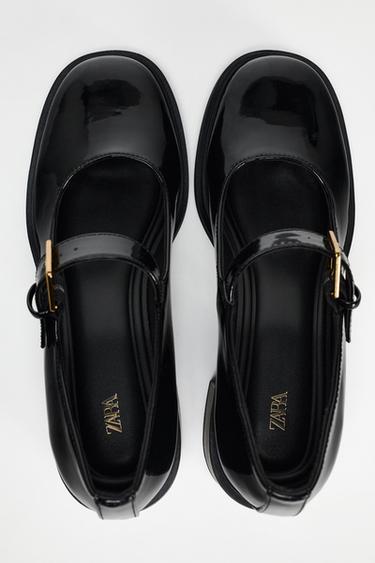 PATENT EFFECT BLOCK HEEL SHOES - Black by Zara - Image 5
