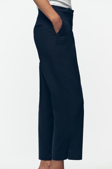 TROUSERS WITH VENT ON THE HEM - Dark navy by Zara - Image 3