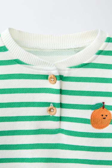 MANDARIN EMBROIDERED SWEATSHIRT - Green by Zara - Image 2