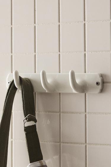 Zara TRIPLE CERAMIC HOOK - 奶油色
