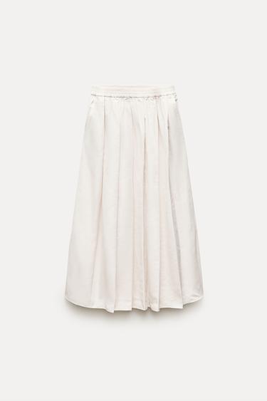 FALDA MIDI VOLUMEN ZW COLLECTION - Hielo de Zara