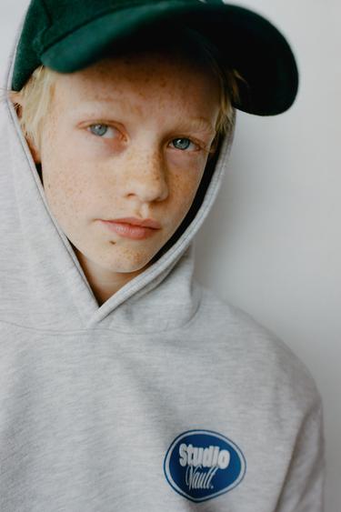 RAISED TEXT HOODIE - Grey marl by Zara - Image 5