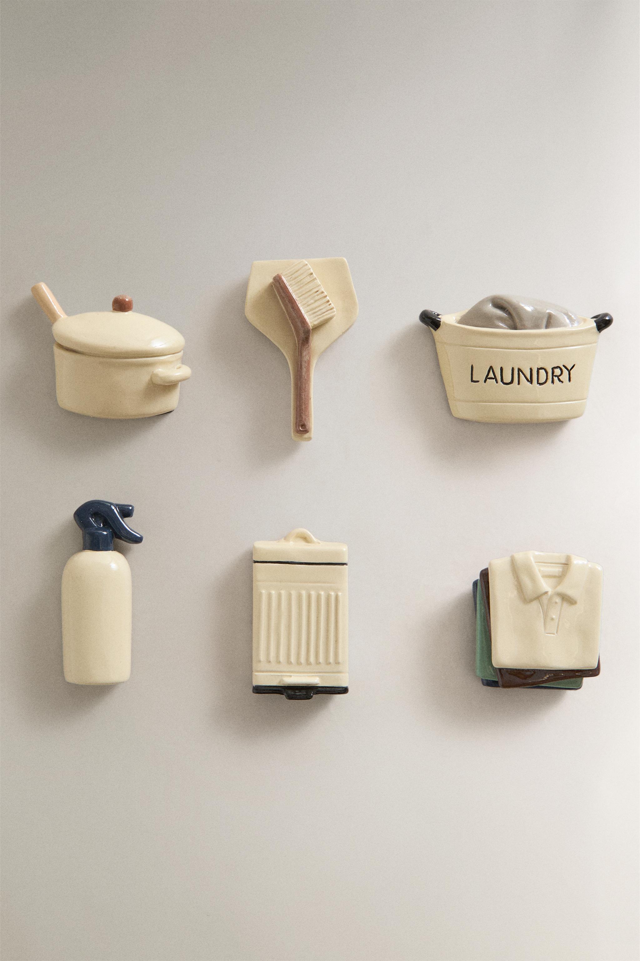 LAUNDRY MAGNETS (PACK OF 6) — Cream