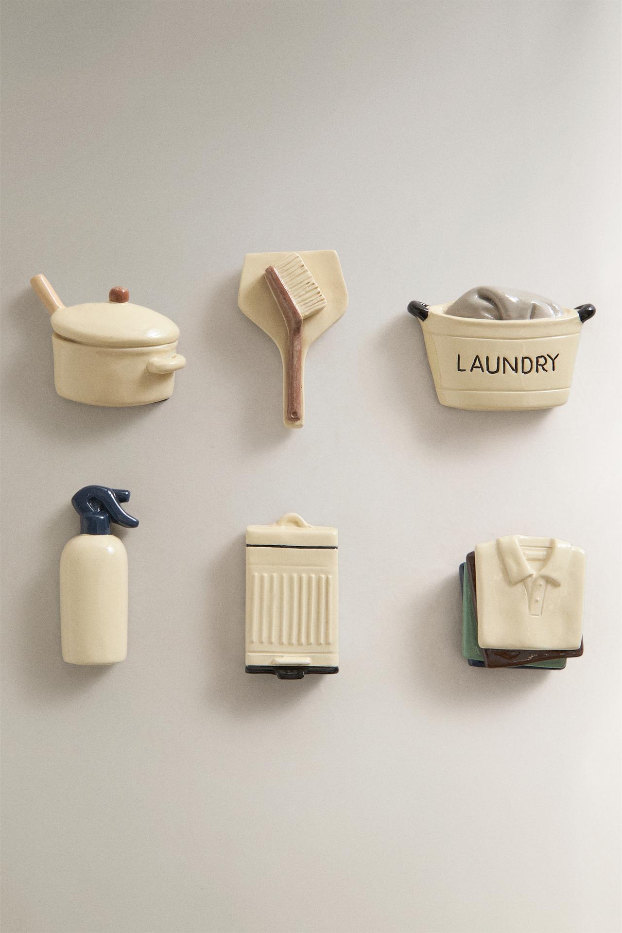LAUNDRY MAGNETS (PACK OF 6) — Cream