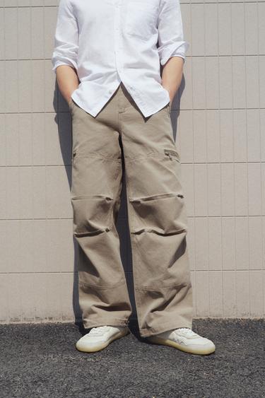 PARACHUTE CARGO TROUSERS - Grey by Zara