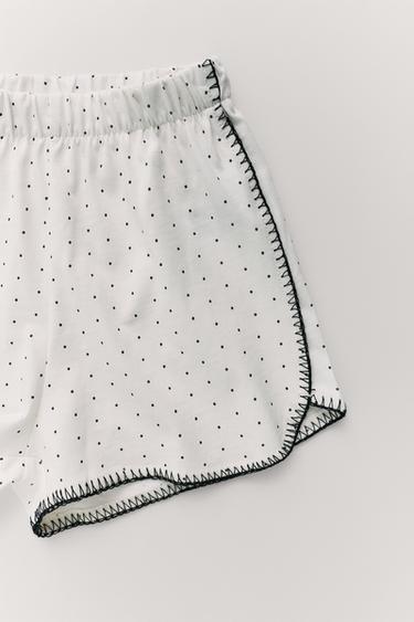 AGES 6-14 / POLKA DOT SHIRT PYJAMAS - Ecru by Zara