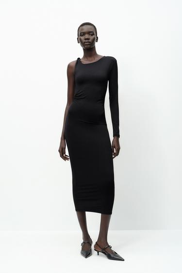 VESTIDO APLIQUE METÁLICO - Negro de Zara - Imagen 0