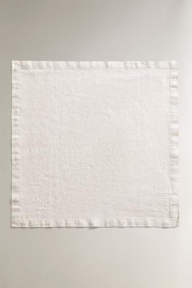 LOT DE SERVIETTES DE TABLE EN LIN DÉLAVÉ (LOT DE 2) - Beige clair de Zara - Image 1