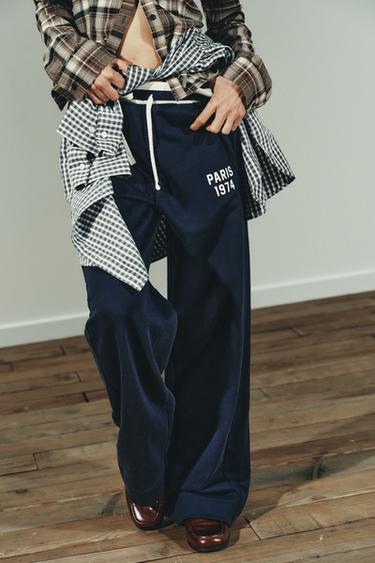 PANTALON VARSITY - Bleu marine de Zara - Image 1