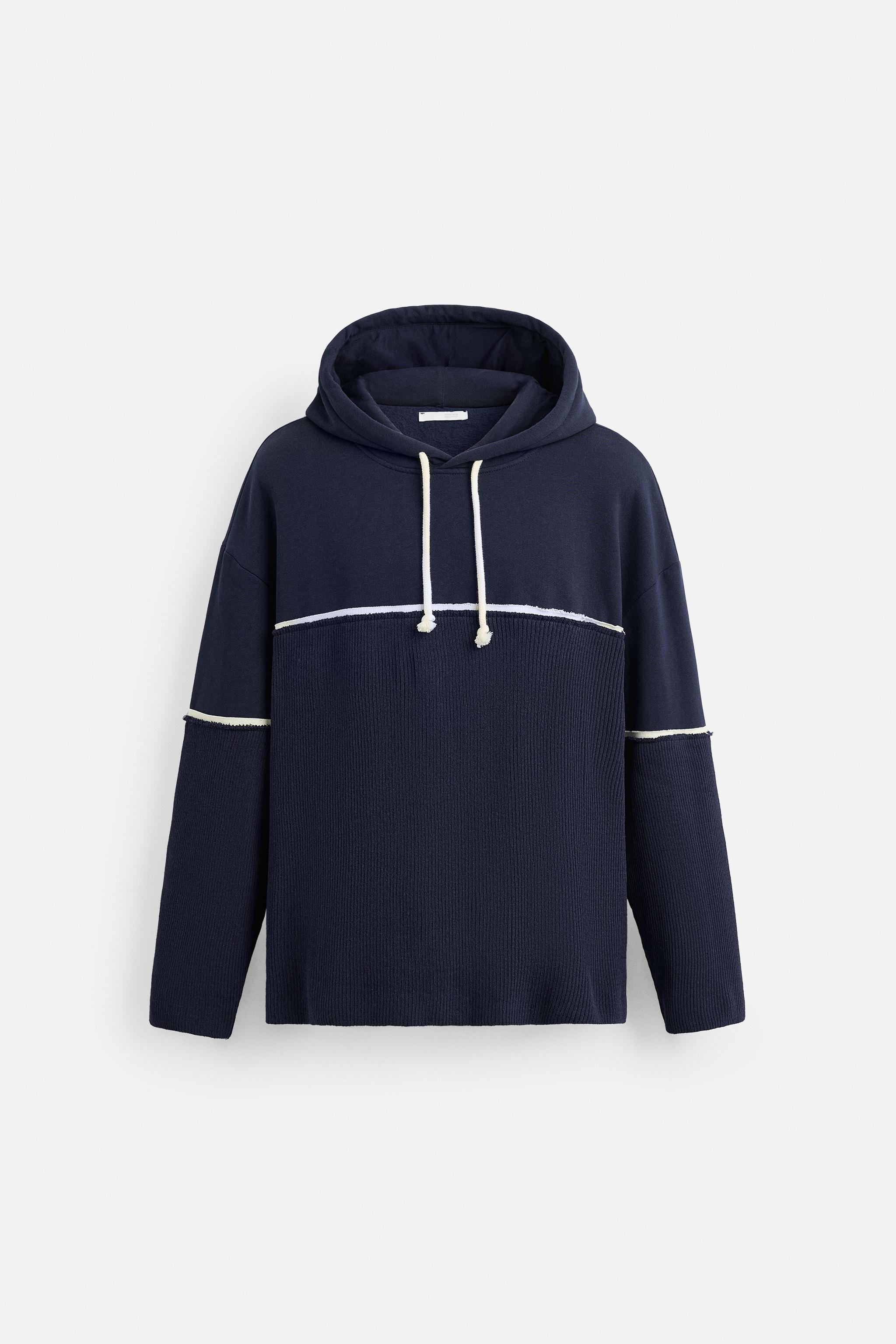 ZARA コントラスト ナイロン スウェットシャツ 秋冬 SPORT