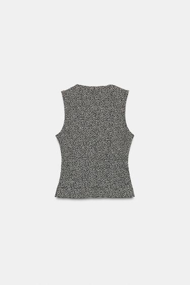 GILET STRUCTURÉ À BOUTONS - Blanc / Noir de Zara - Image 5