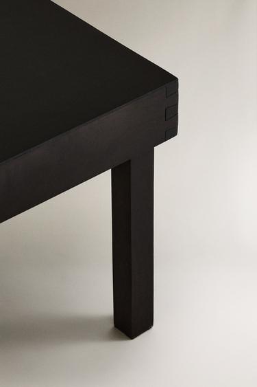 WOOD AND LEATHER SIDE TABLE - Black by Zara - Image 2