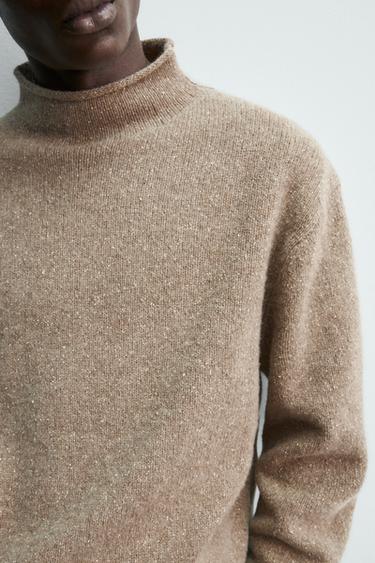 PULL LAINE ET SOIE BOUTONNÉ - Beige de Zara - Image 5