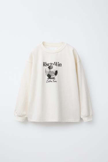 SPORTS PRINT T-SHIRT - Ecru by Zara