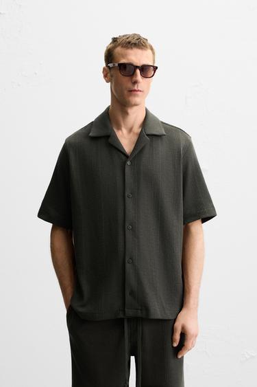 CHEMISE STRUCTURE JACQUARD - Gris anthracite de Zara