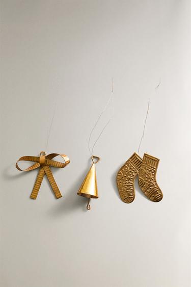 SADA KOVOVÝCH DOPLŇKŮ NA VÁNOČNÍ DÁRKY (SADA 3 KS) - Zlatá od Zara - Obrázek 0