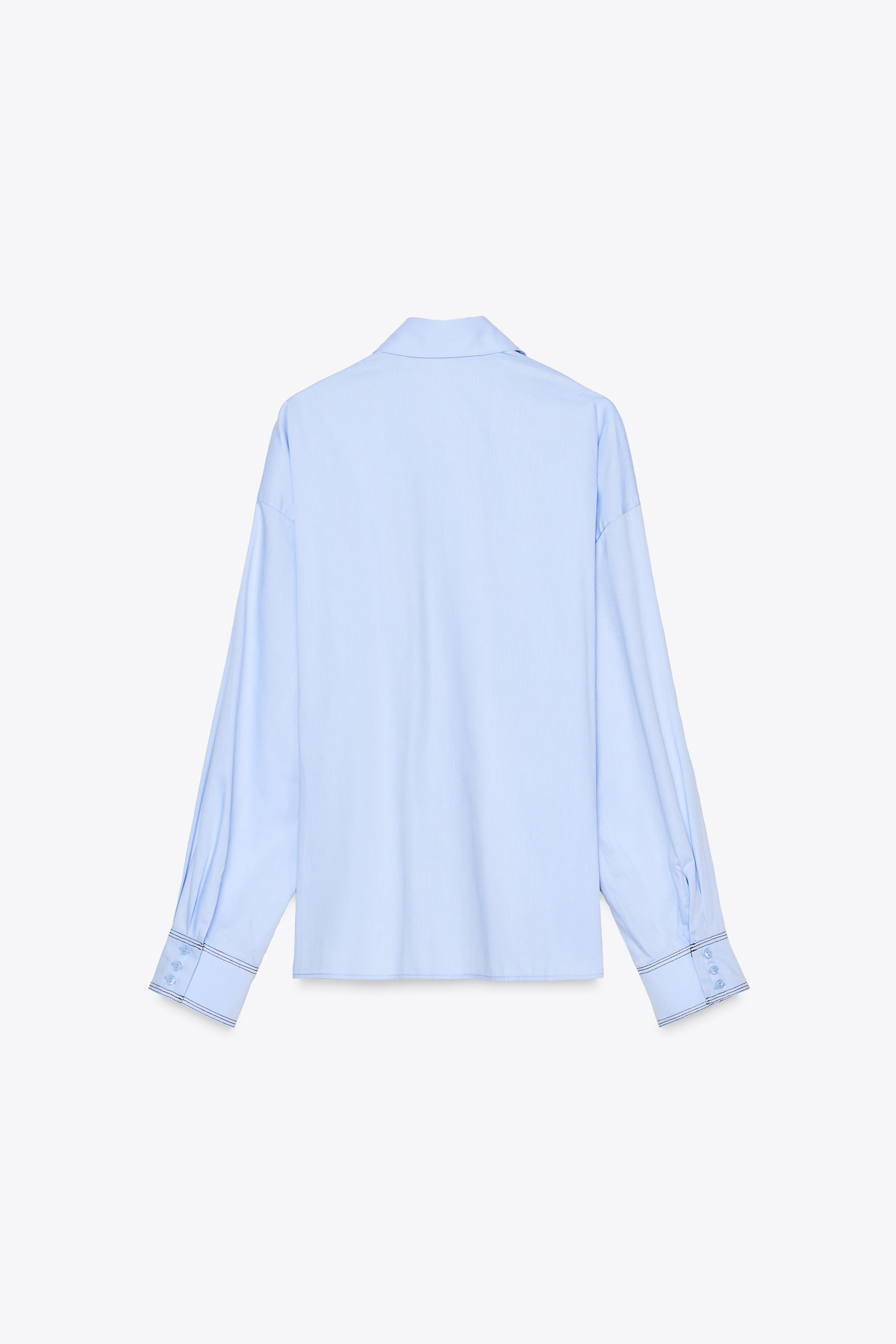 リプラオール　新品　2本セット♩ OXFORD SHIRT WITH ADJUSTABLE WAIST - Light blue | ZARA