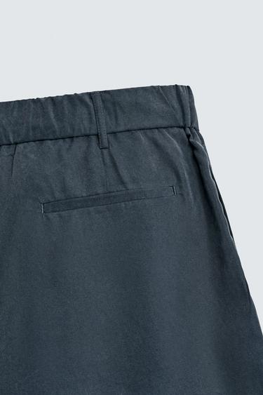 BERMUDA RELAXED FIT EFFET DÉLAVÉ - bleu pétrole délavé de Zara - Image 9