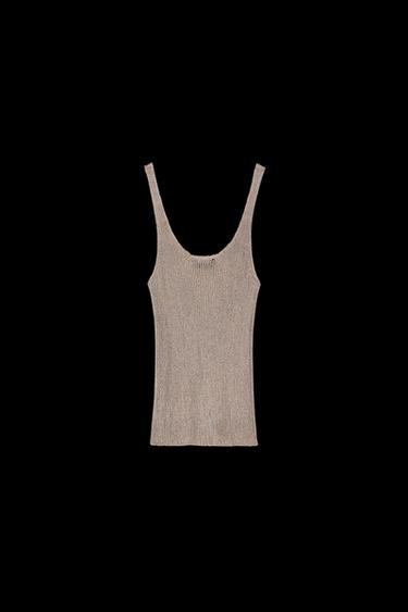 Zara METALLIC THREAD TOP - Pink - Image 0