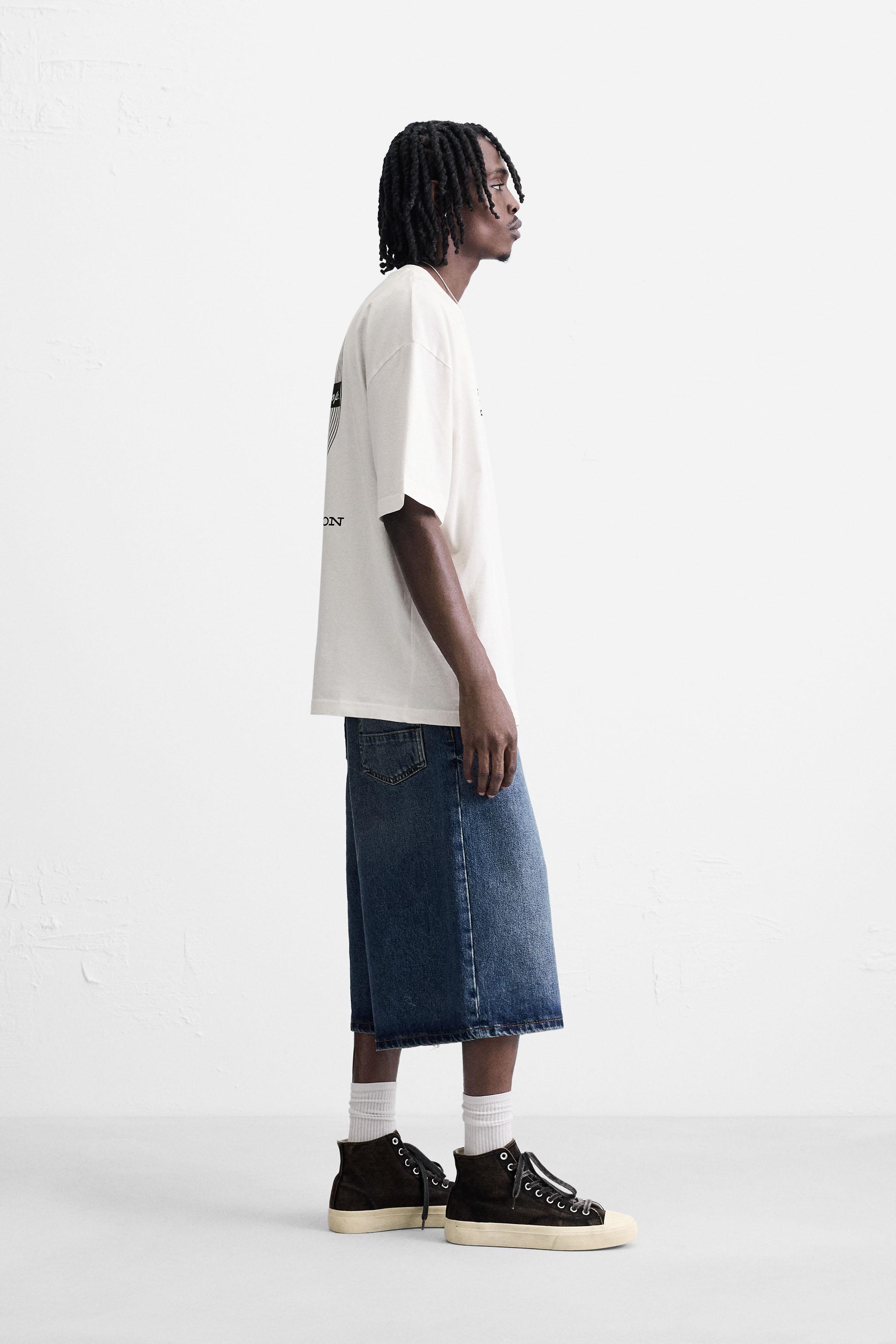 【ZARA】エンボスプリントTシャツ ホワイト | 0495/437/250 GRAPHIC PRINT T-SHIRT - White | ZARA Hungary / Magyarország