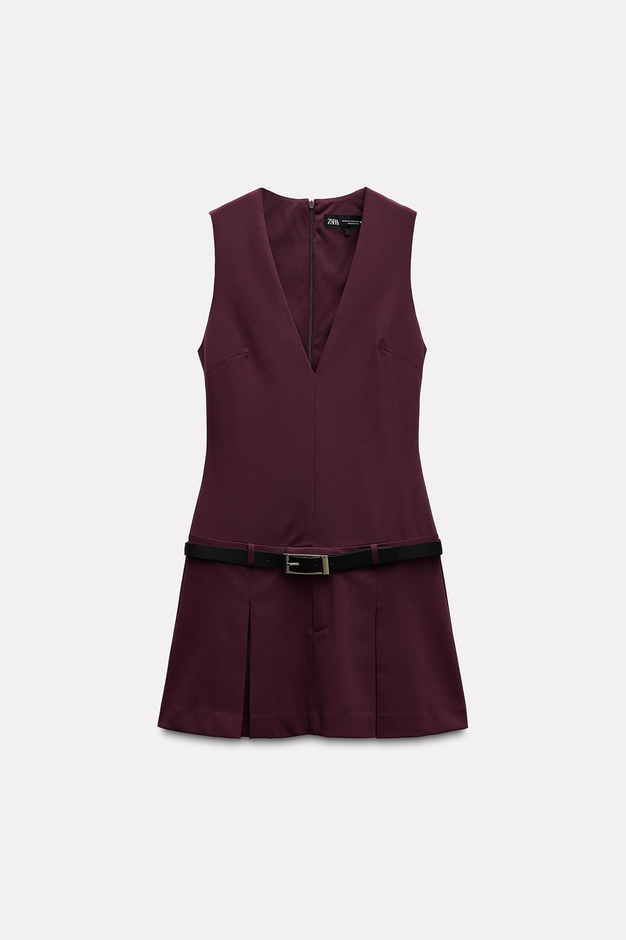 Burgundy fashion dress zara