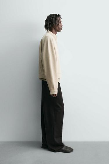 SWEAT CROPPED FIT EFFET NÉOPRÈNE CLOU - Marron clair de Zara - Image 3