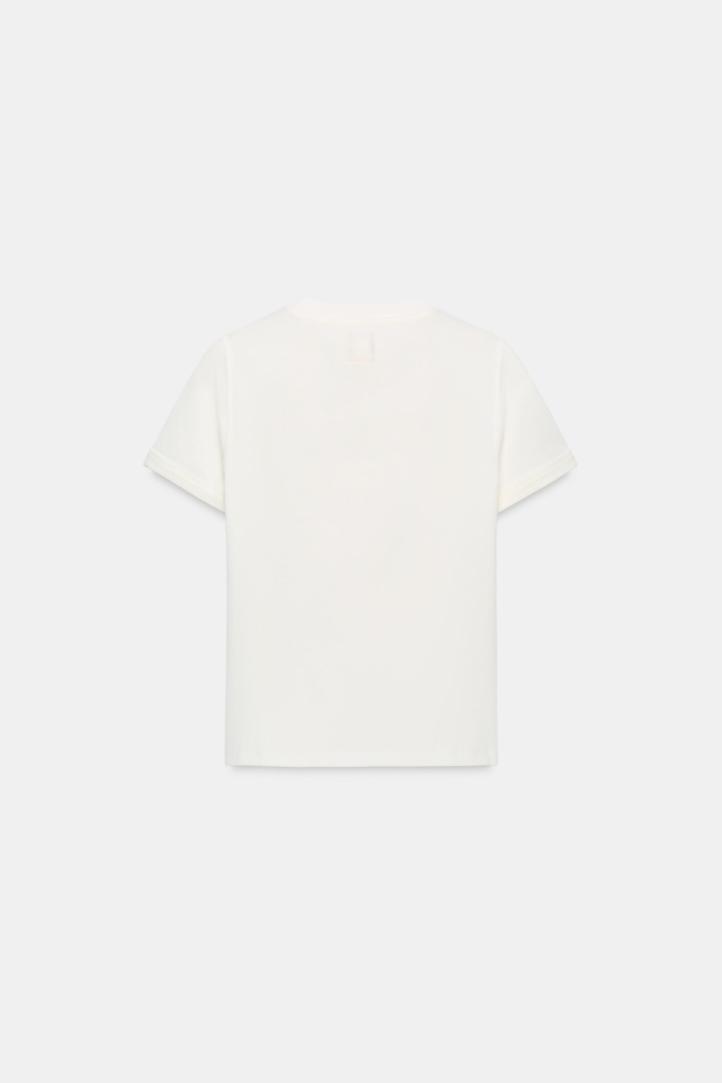 Женская футболка Zara V-NECK, цвет: Устричный белый — фото 2
