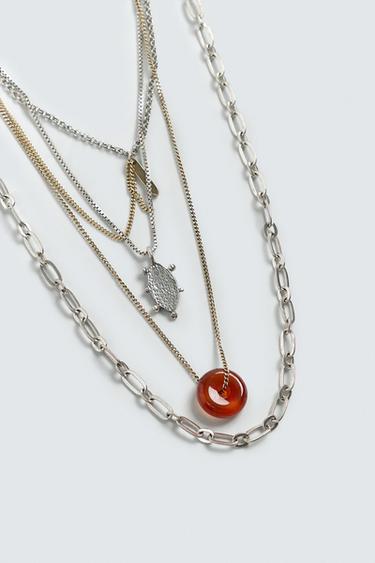 LOT DE 4 COLLIERS COMBINÉS - Or / Argent de Zara - Image 3